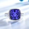 925 Sterling Silver Ring Luxury Tanzanite Women