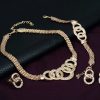 Necklace Earrings Bracelet Ring Jewelry Set European and American Plated 18K Jewelry Four-piece Set