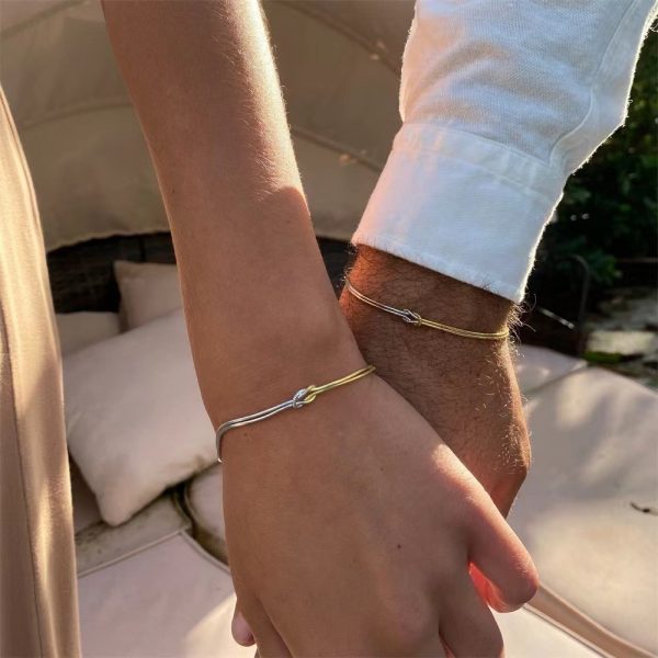 Valentine's Day Knot Snake Stainless Steel Knot Couple Bracelet