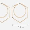 Exaggerated irregular hexagon geometric metal circle earrings
