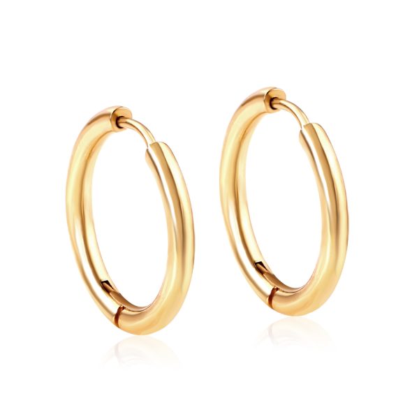 Simple fashion circle stainless steel earrings