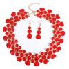 Europe and the United States personality set alloy drop oil geometric irregular short clavicle necklace earrings jewelry set female jewelry