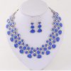 Europe and the United States personality set alloy drop oil geometric irregular short clavicle necklace earrings jewelry set female jewelry