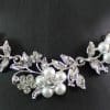 Alloy bridal sleeve chain, leaf pearl necklace, earring, Korean wedding dress, two piece set, pearl leaf set chain
