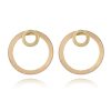 Simple Temperament Alloy Geometric Metal Size Circle Earrings Pendant