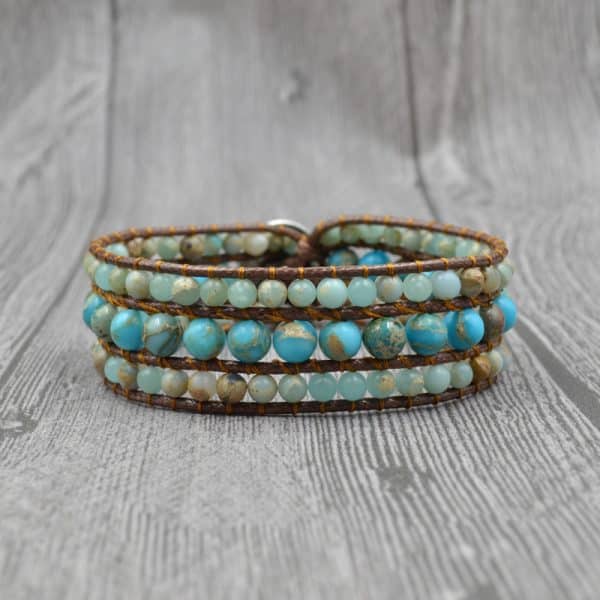 Natural stone multilayer bracelet