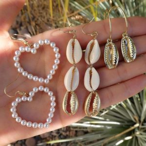 Alloy Shell Earring Contracted Shell Combination 3 Pieces Set