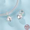 Christmas 925 Sterling Silver Cute Pet Paw Print Bell Pendant