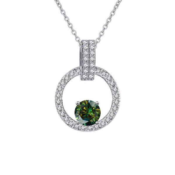 Pink Diamond Necklace Women's V-shaped Round Bag New