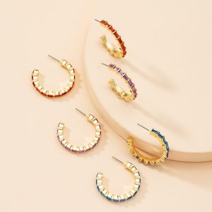 Geometric C- Word Vintage Circle Earrings