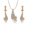 Fashion Simple Alloy Pearl Necklace Two-piece Earring Jewelry Set