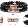8MM Scrub Stone Bead Bracelet