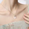The 12 Floras White Chalcedony Peace Buckle S925 Silver Necklace