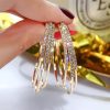 European and American Exaggerated Full Diamond Geometric Circle Earrings