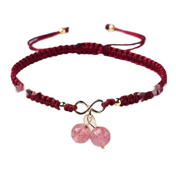 Natural Strawberry Quartz Cherry Bracelet For Women