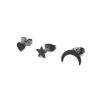 Simple Star Moon Heart Love Heart Shaped Set Stud Earrings