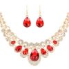 Europe and the United States retro ethnic style jewelry set crystal gem set geometric necklace earrings set female fashion jewelry