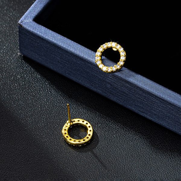 New Simple Circle Ear Studs Super Shiny Elegant