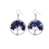 Natural Crystal Crushed Stone Tree Wishing Tree Earrings Crystal Tree Earrings Jewelry