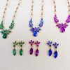 New European and American Jewelry Set Gold-plated Earrings Necklace Two-piece Explosion Crystal Necklace