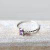Women's Simple Inlaid Purple Zircon Thin Ring