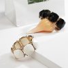 2 Colors Trendy Large Big Stretch Bead Geometric Stone Mosaic Bracelet Jewelry Accessories Bangles snap jewelry pulseras
