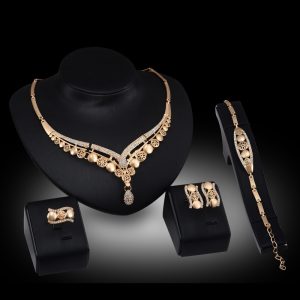 Popular Necklace And Earrings Alloy Four-piece Jewelry Set