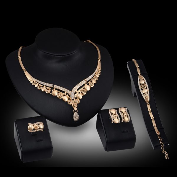Popular Necklace And Earrings Alloy Four-piece Jewelry Set