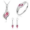 New Angel Elf Earrings Necklace Bracelet Three-piece Austria Crystal Alloy Jewelry Set Wholesale