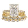 S925 Sterling Silver Super Shiny Ice Flower Cut Zircon Ring Suit