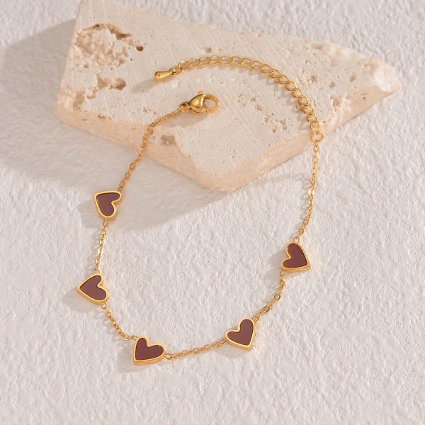 Ins Love Bracelet  Stainless Steel Dripping Heart Bracelet Fashion Valentine's Day Jewelry Gift