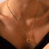 French Style Vintage Court Style Titanium Steel Heart Pendant Necklace For Women