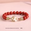 Natural Hetian Jade White Butterfly Bells Of Ireland Sinology Bracelet