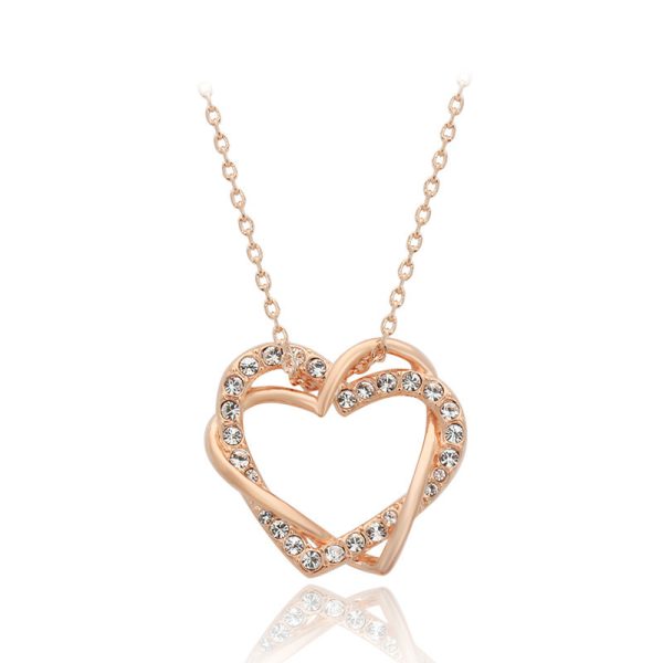 Fashion Heart-shaped Earrings Necklace Jewelry Set