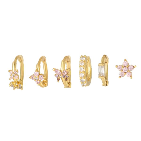 Fashion Zircon Flower Set Earrings