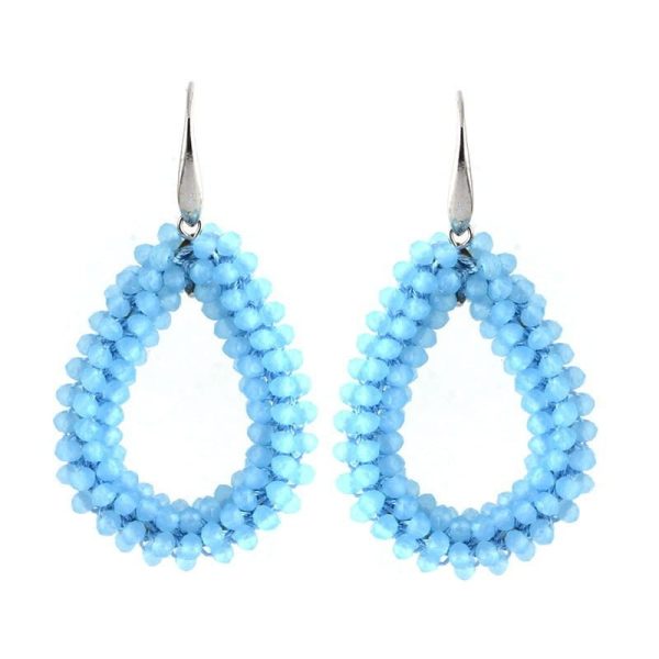 Drop-shaped Glass Crystal Earrings