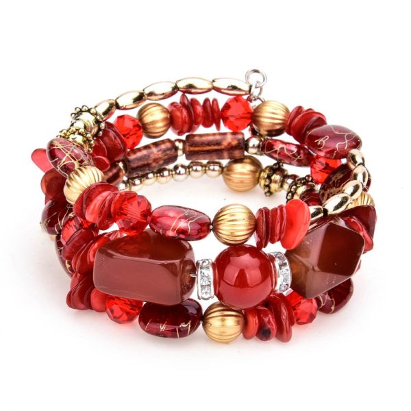 1611897917038.jpg Colorful Natural Stone Turquoise Beaded Bracelet Women Multi-layer Winding Bracelet