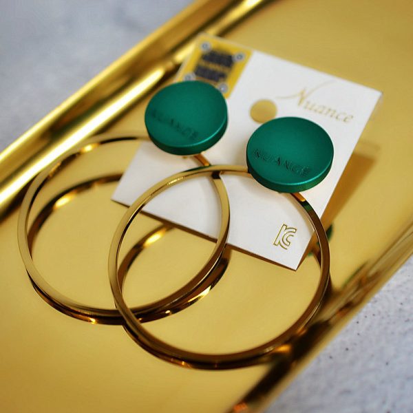 Korean Elegant Disc Circle Earrings