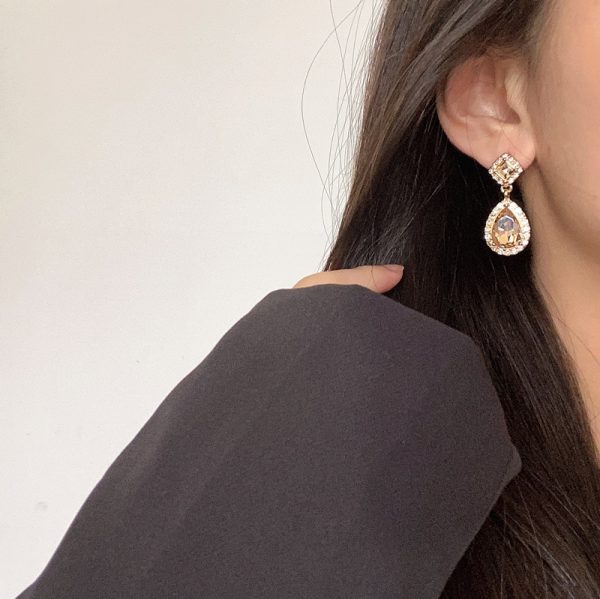 S925 Super Flash Diamond Drop Earrings