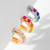 Explosive Circle Earrings Colorful Pearl Copper Stud Earrings