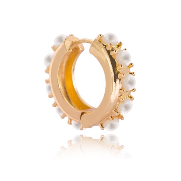 Explosive Circle Earrings Colorful Pearl Copper Stud Earrings