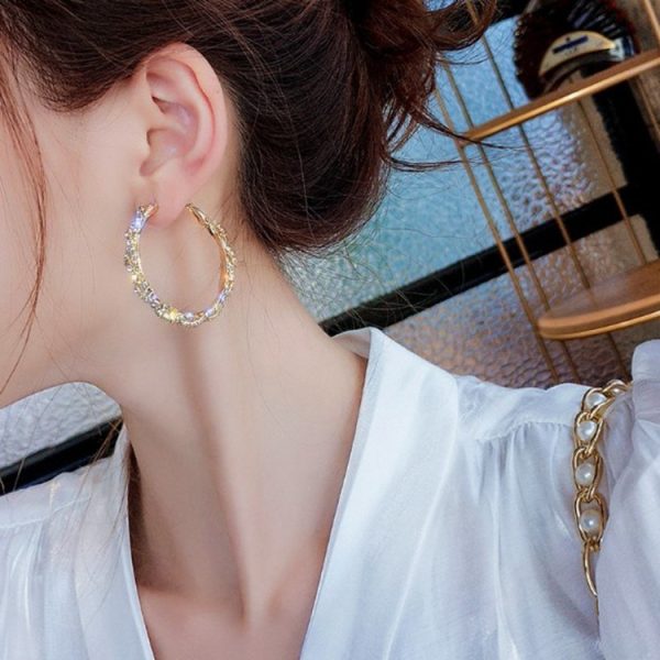 Silver Needle Korean High Temperament Circle Big Earrings Exaggerated Earring Trend