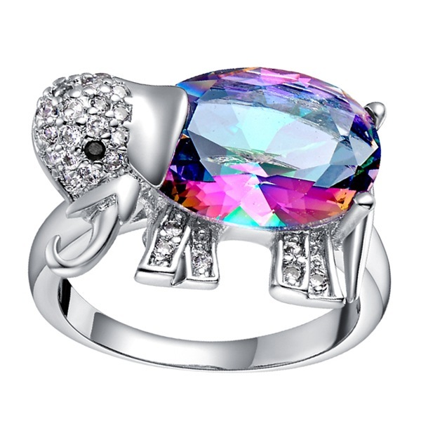1612603833809.jpg Colorful Stone Elephant Necklace Ring Jewelry Set