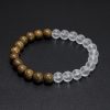 Frosted Stone Wooden Bead Hand Strung Crater Stone Bracelet