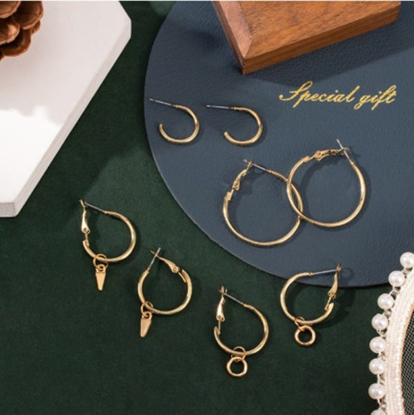 European and American Fashion New Alloy Earring Set Combination
