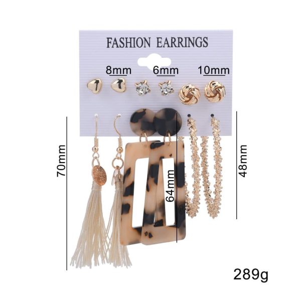 Circle Wooden Dream Catcher Star Earring Set