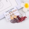 Circle Wooden Dream Catcher Star Earring Set