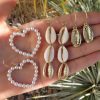 3European and American new cross-border jewelry earrings earrings set, love shells, starfish, leaves and pearl earrings