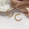 Silver Needle All-Match Metal Circle Earrings Women