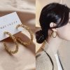 Silver Needle All-Match Metal Circle Earrings Women